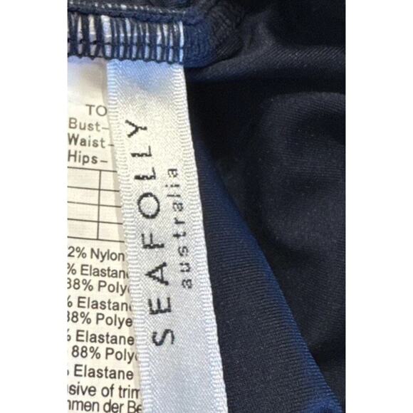 Seafolly One Piece Swimsuit Women's Size 4 Navy Umbrella Halter Anthropologie - Picture 7 of 9